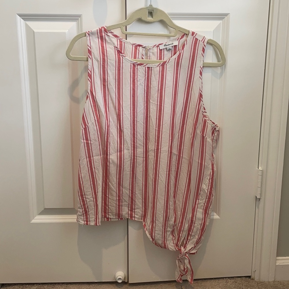 Madewell striped sleeveless blouse